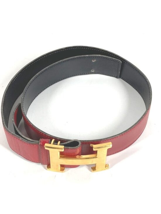Hermes Belt Leather Red Black main image 6